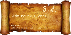 Brünauer Lionel névjegykártya